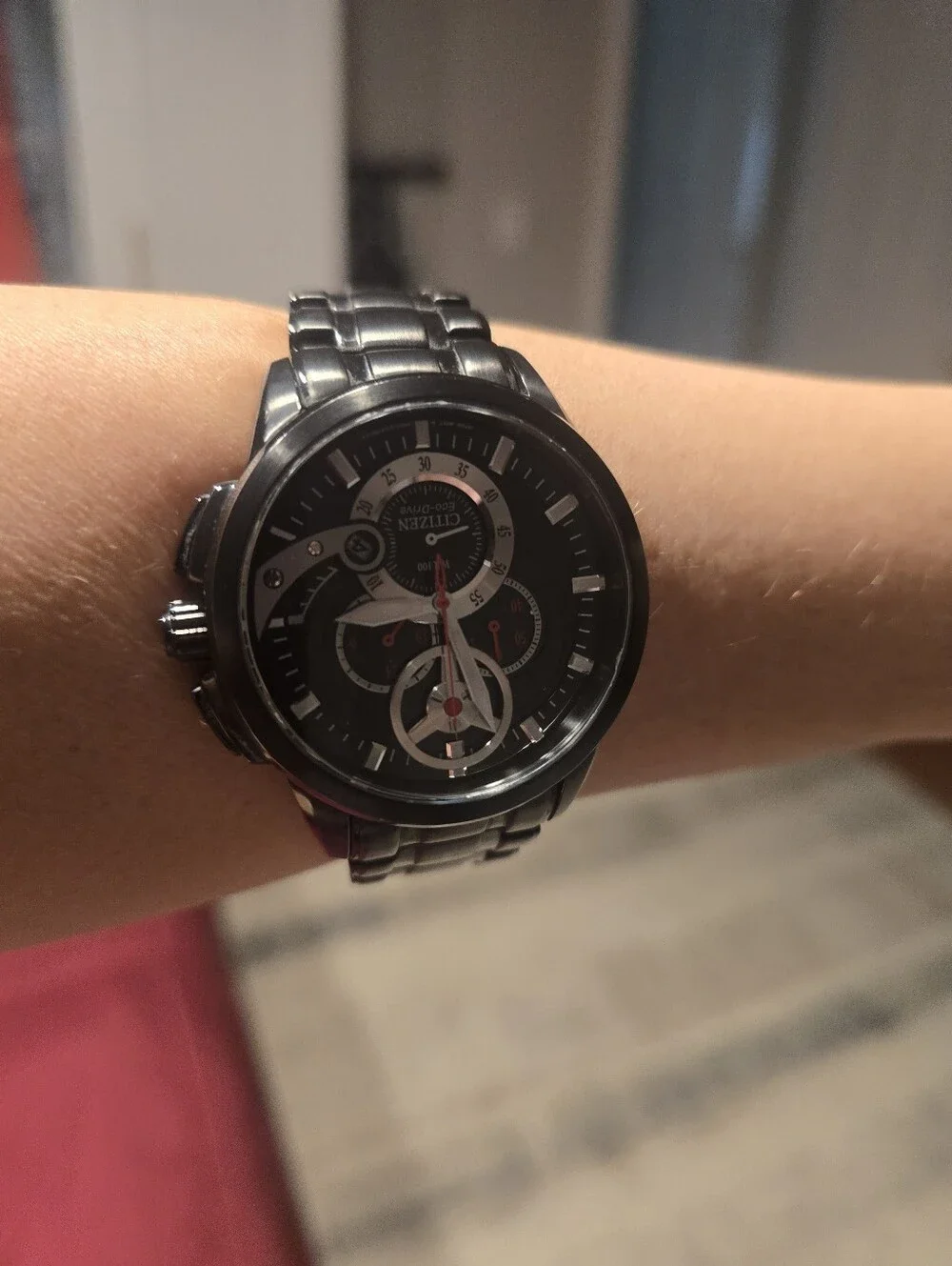Citizen Eco-Drive Men’s Black Stainless Steel Chronograph Watch